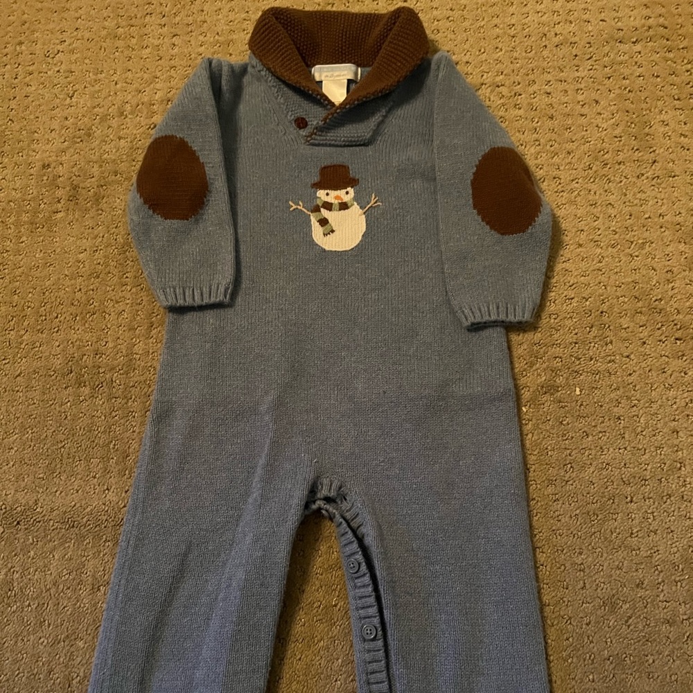 Janie and Jack Boys Snowman Sweater One-Piece